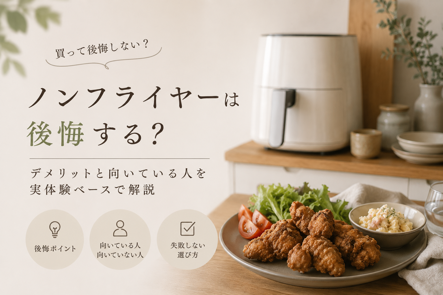 ノンフライヤー　後悔する？